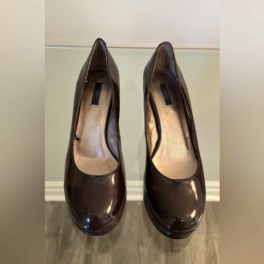 Mango Womens brown Patent Leather Heels